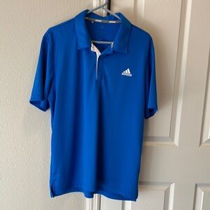Adidas Blue Polo Shirt Classic Performance Design